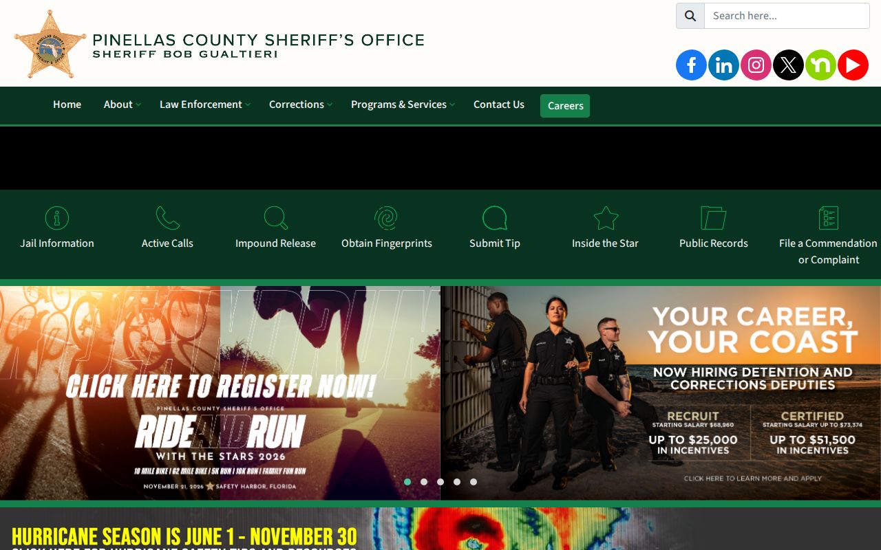 Pinellas County Sheriff's Office current jail search