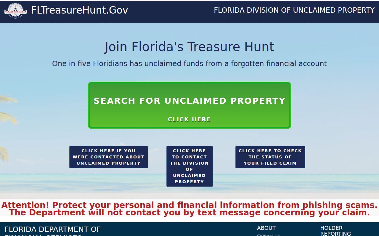 Tarpon Springs resident lookup Florida unclaimed property