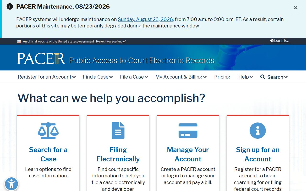 Tarpon Springs resident lookup federal PACER access